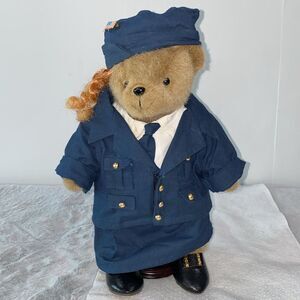 Vintage Tender Heart Treasures United States Air Force Bear With Bear Stand